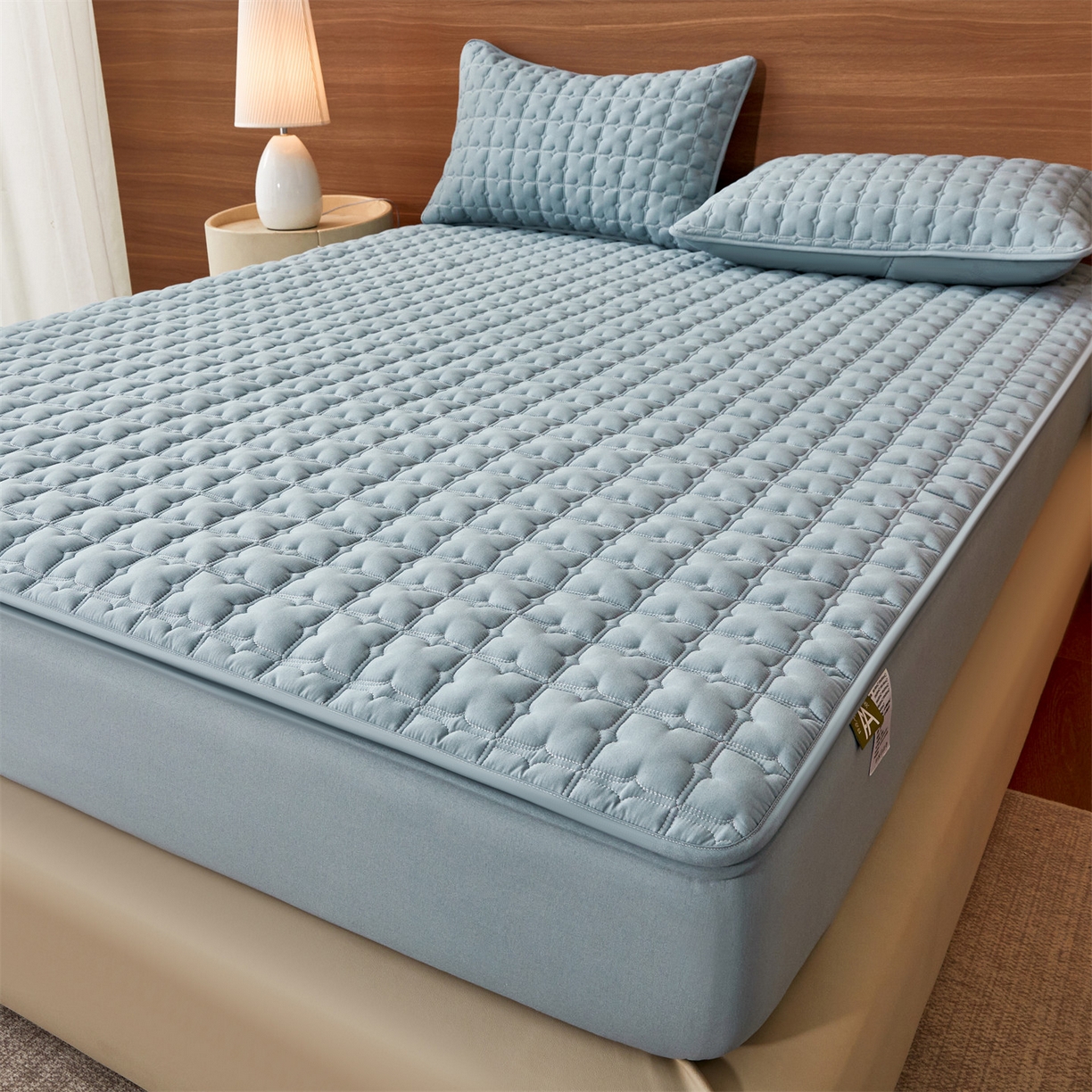 91家纺网 家纺一手货源 找家纺 居眠 2026新款双面二合一单床笠床笠单件 双面二合一-蓝