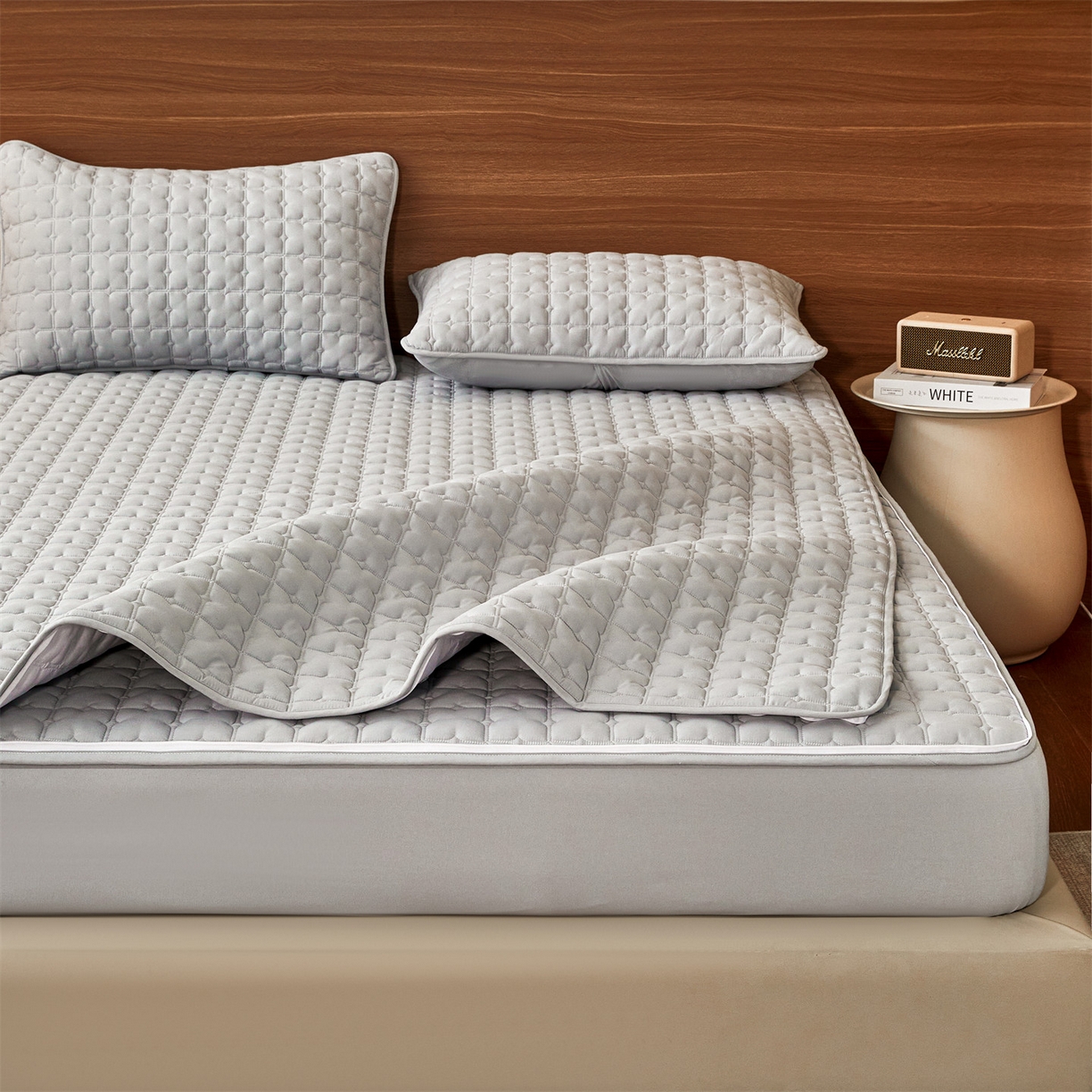 91家纺网 家纺一手货源 找家纺 居眠 2026新款双面二合一单床笠床笠单件 双面二合一-灰