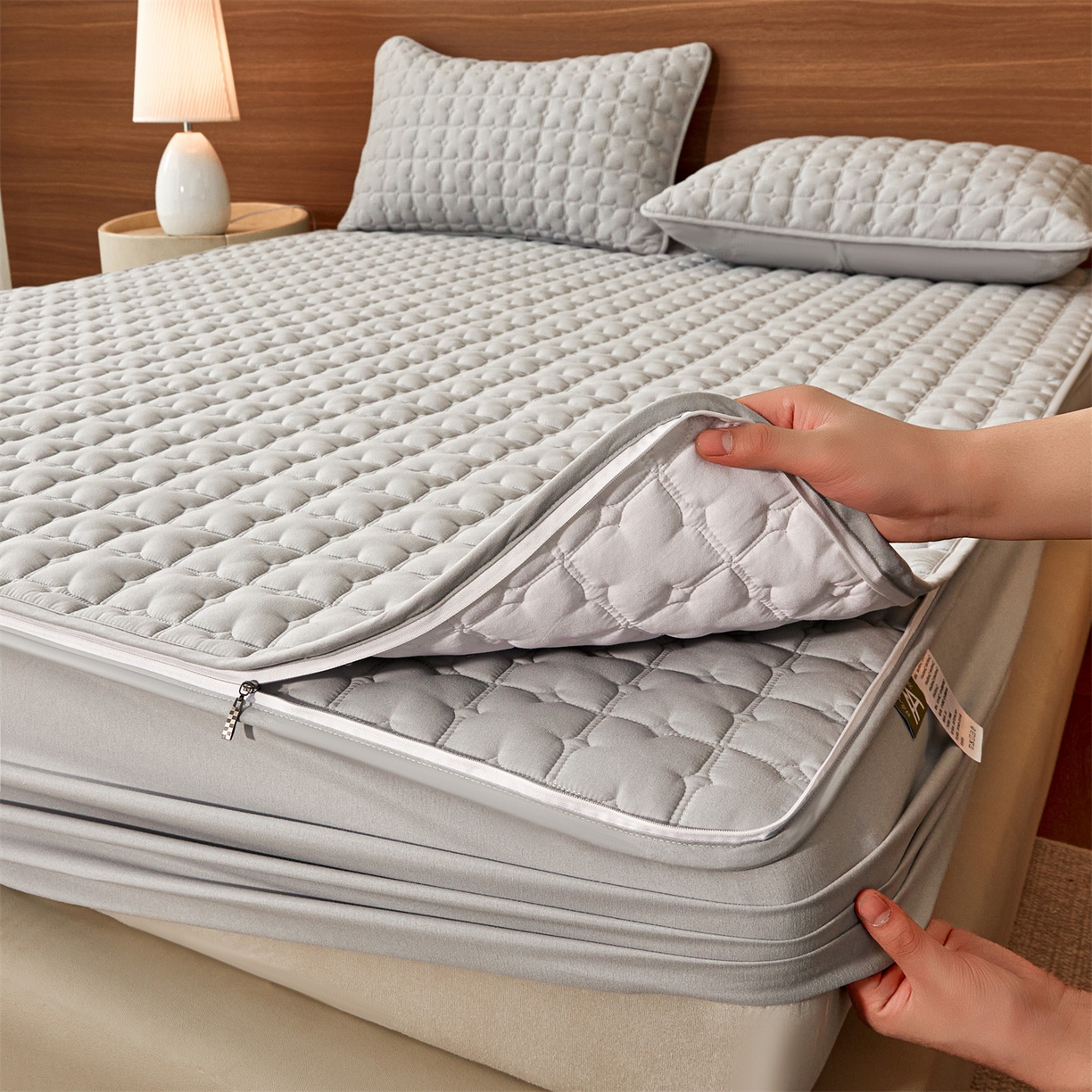 居眠 2026新款双面二合一单床笠床笠单件 双面二合一-灰