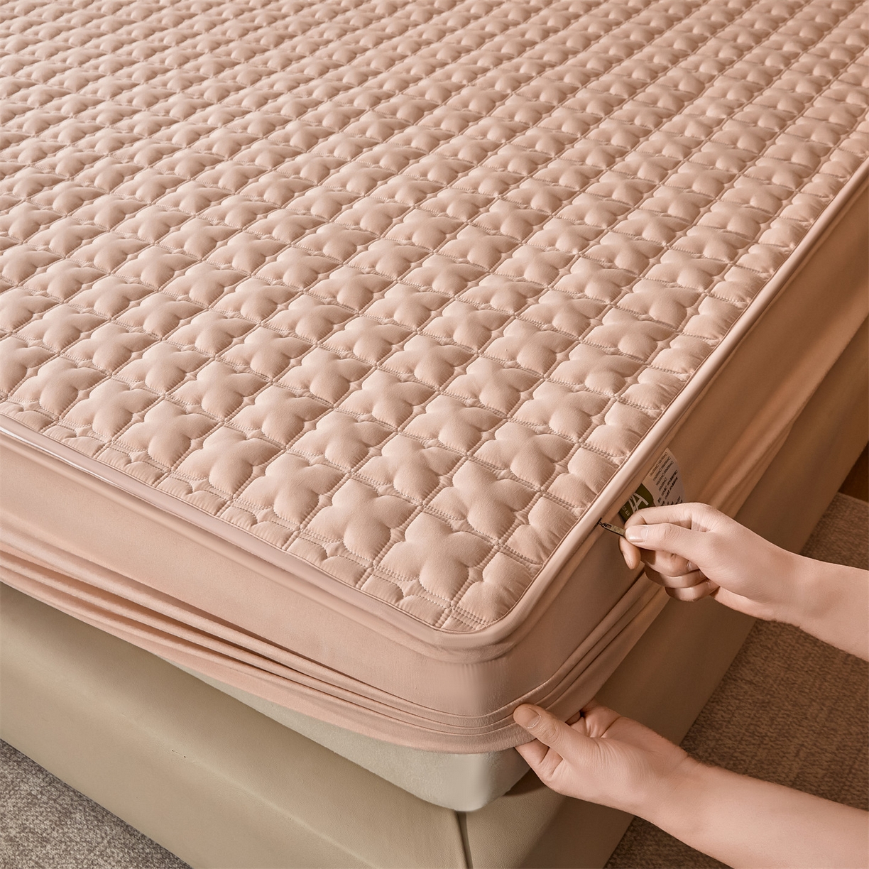 91家纺网 家纺一手货源 找家纺 居眠 2026新款双面二合一单床笠床笠单件 双面二合一-粉