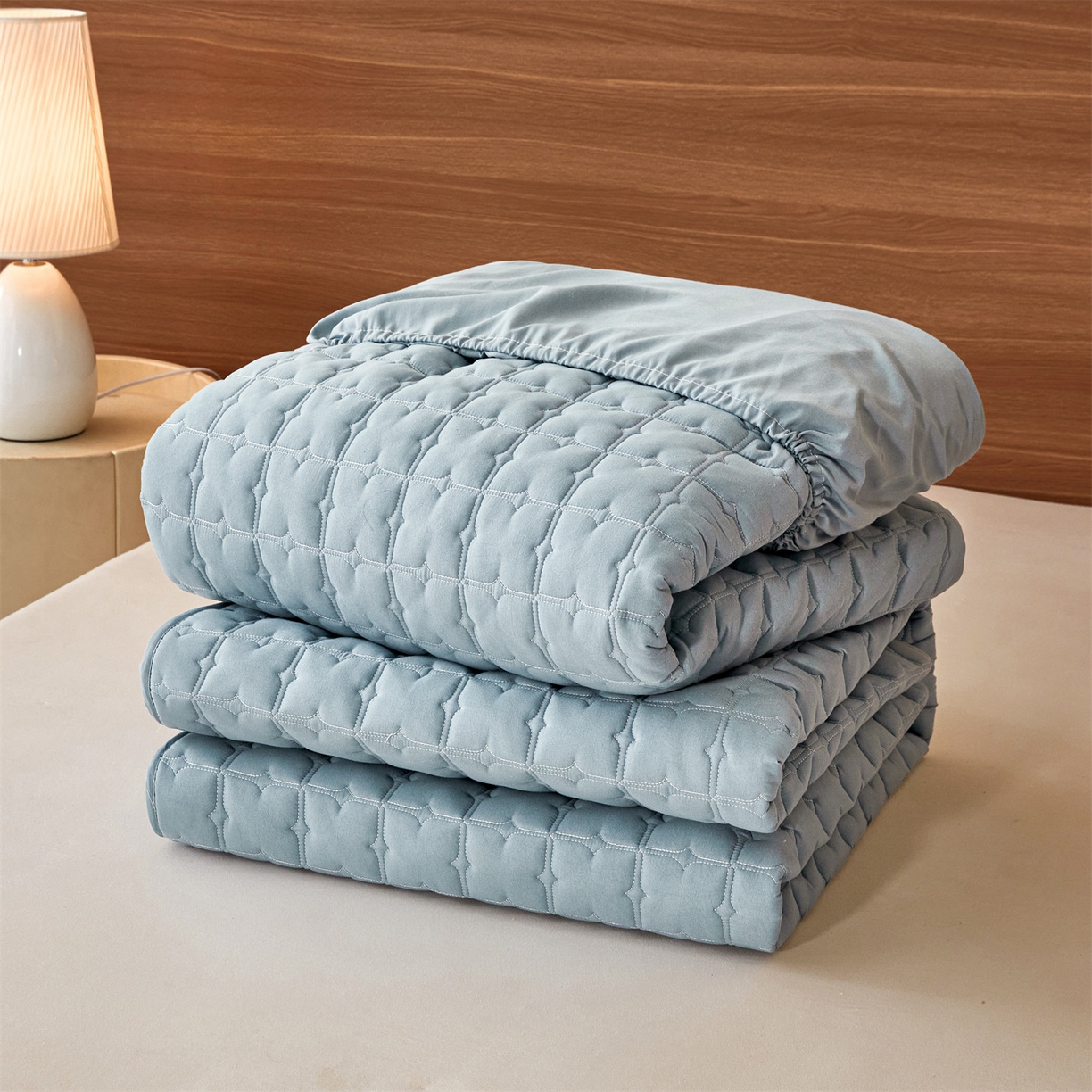 91家纺网 家纺一手货源 找家纺 居眠 2026新款双面二合一单床笠床笠单件 双面二合一-蓝