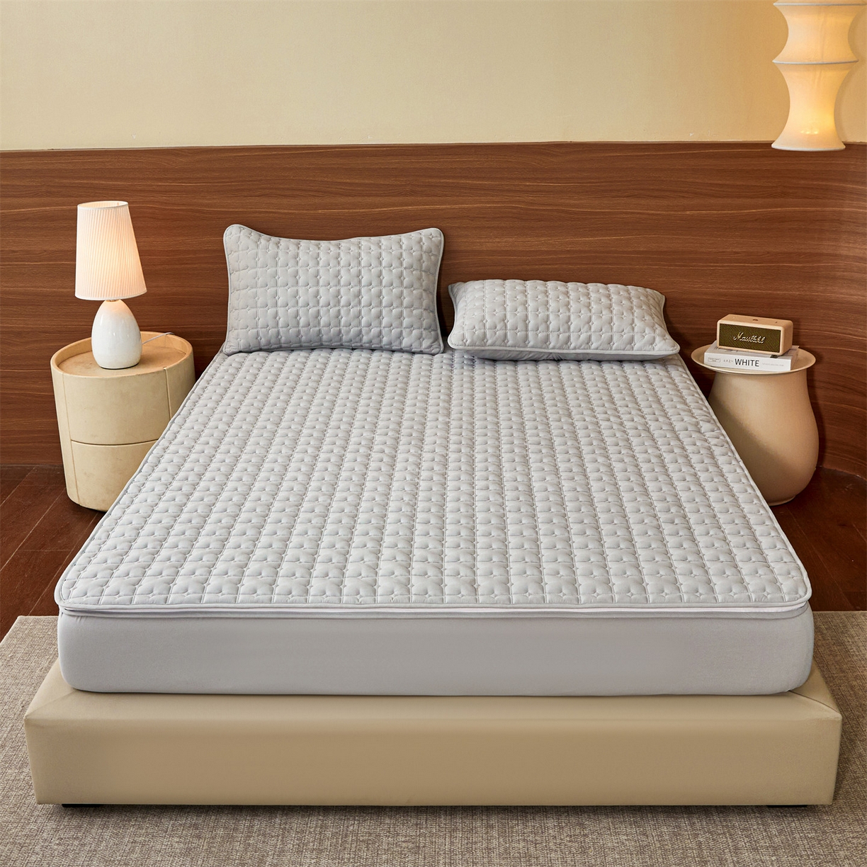 91家纺网 家纺一手货源 找家纺 居眠 2026新款双面二合一单床笠床笠单件 双面二合一-灰