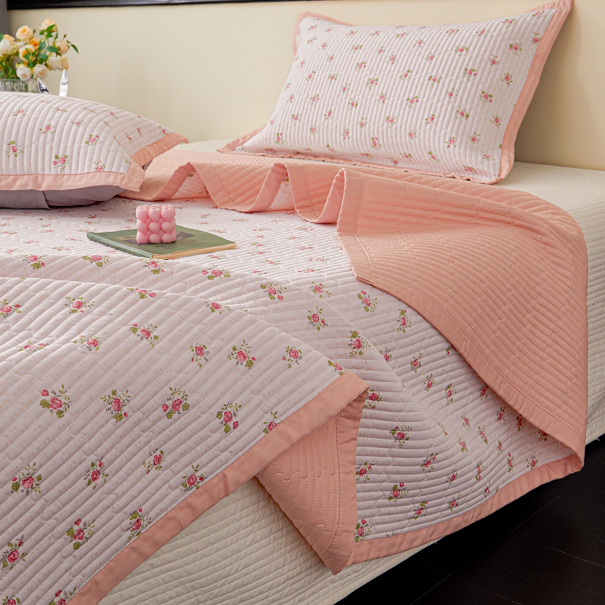 91家纺网 家纺一手货源 找家纺 （总）金艾草 2026春夏新款莫代尔天丝水洗床盖有同款夏被床盖单件