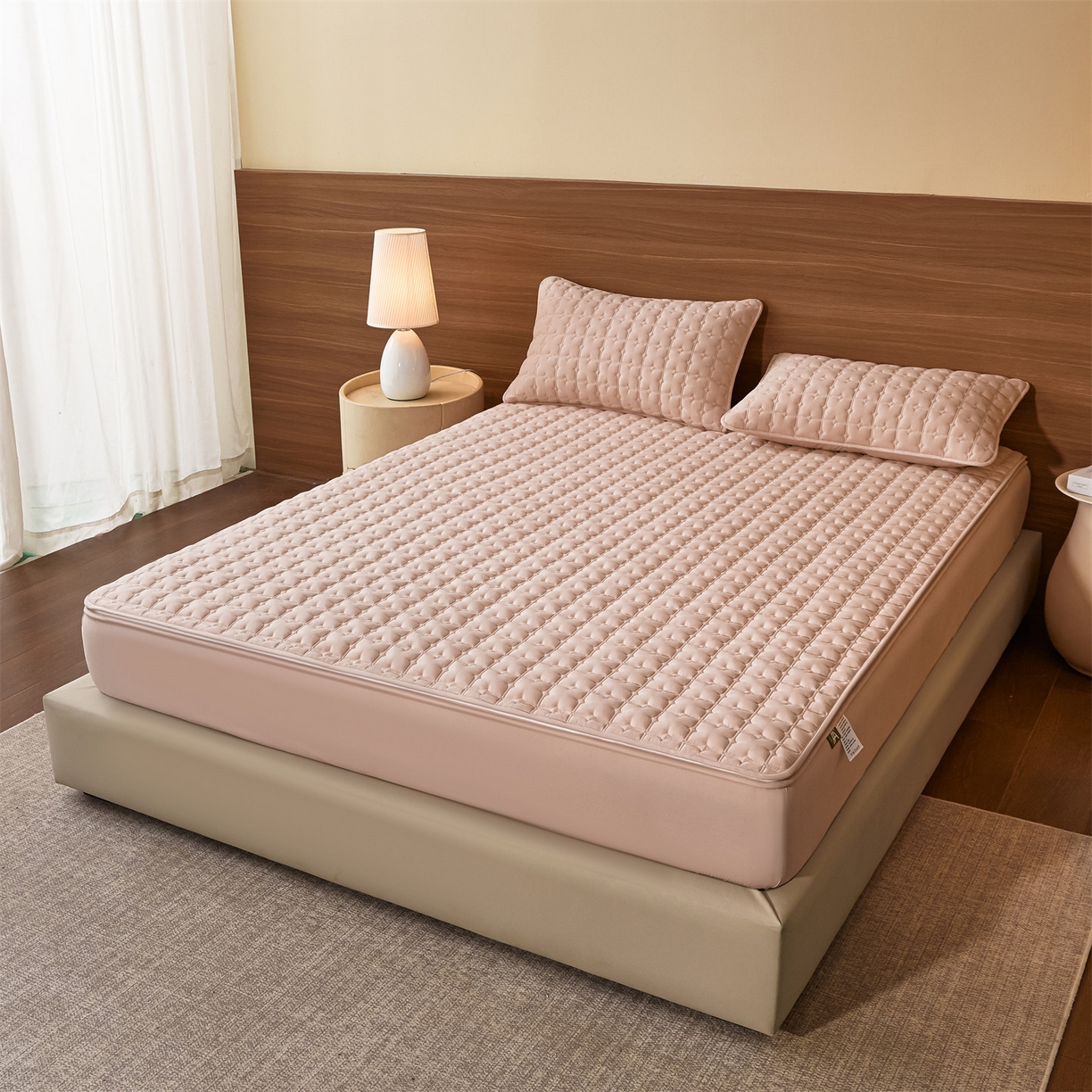 91家纺网 家纺一手货源 找家纺 居眠 2026新款双面二合一单床笠床笠单件 双面二合一-粉