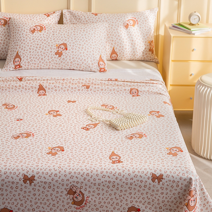 91家纺网 家纺一手货源 找家纺 云玲时尚 2026新款全棉老粗布席子凉席单床单床单单件 豹纹星星