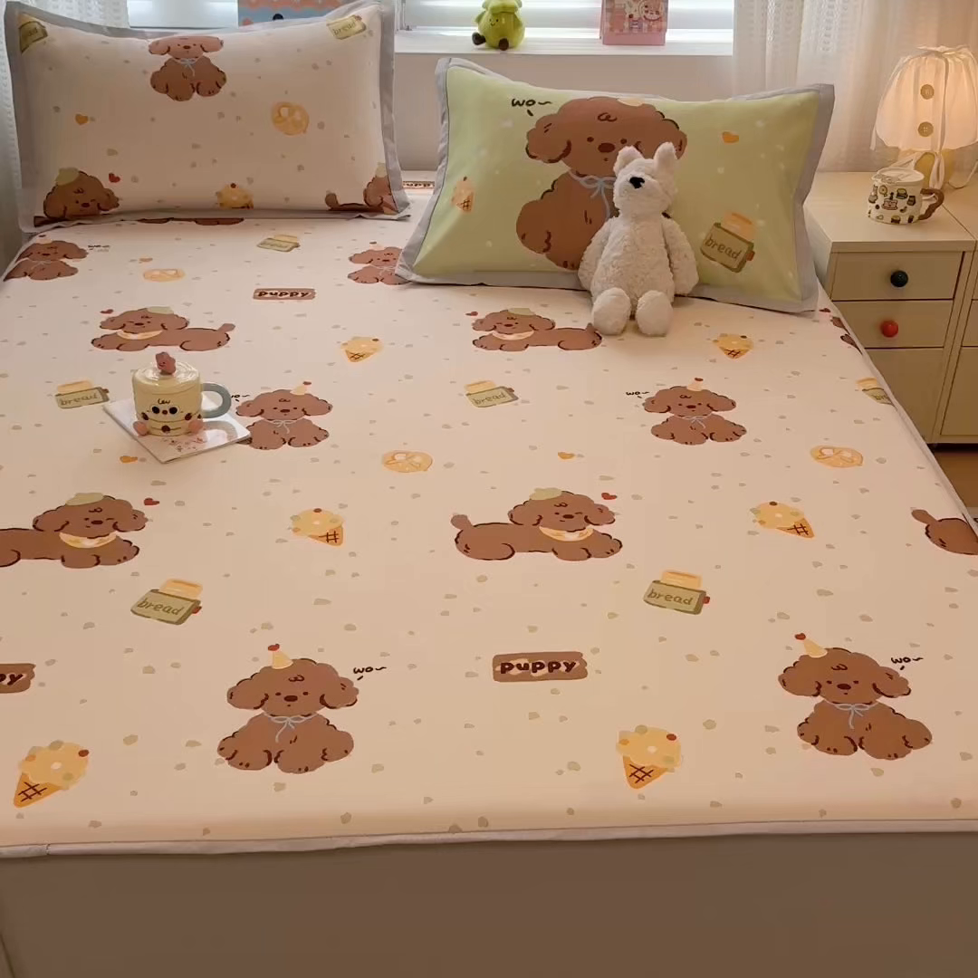 91家纺网 家纺一手货源 找家纺 （总）懒猫家纺 2026新款卡通凉感冰丝床笠款凉席