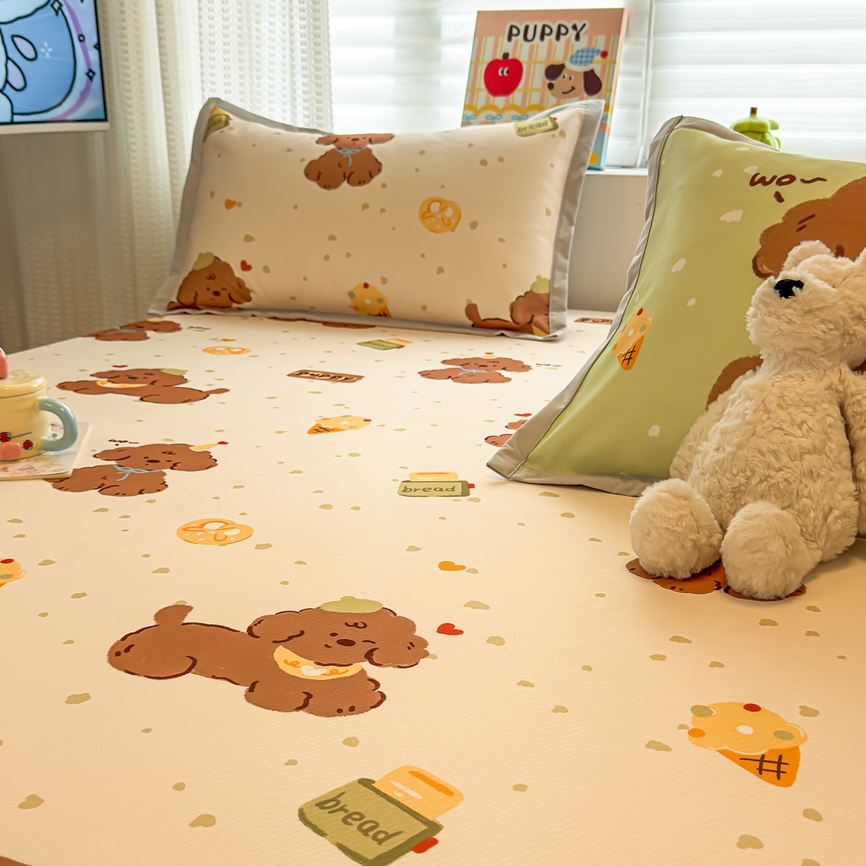 91家纺网 家纺一手货源 找家纺 （总）懒猫家纺 2026新款卡通凉感冰丝床笠款凉席