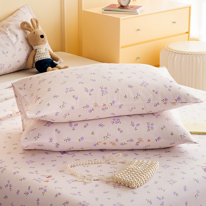 91家纺网 家纺一手货源 找家纺 云玲时尚 2026新款全棉老粗布席子凉席单床单床单单件 花间兔-紫