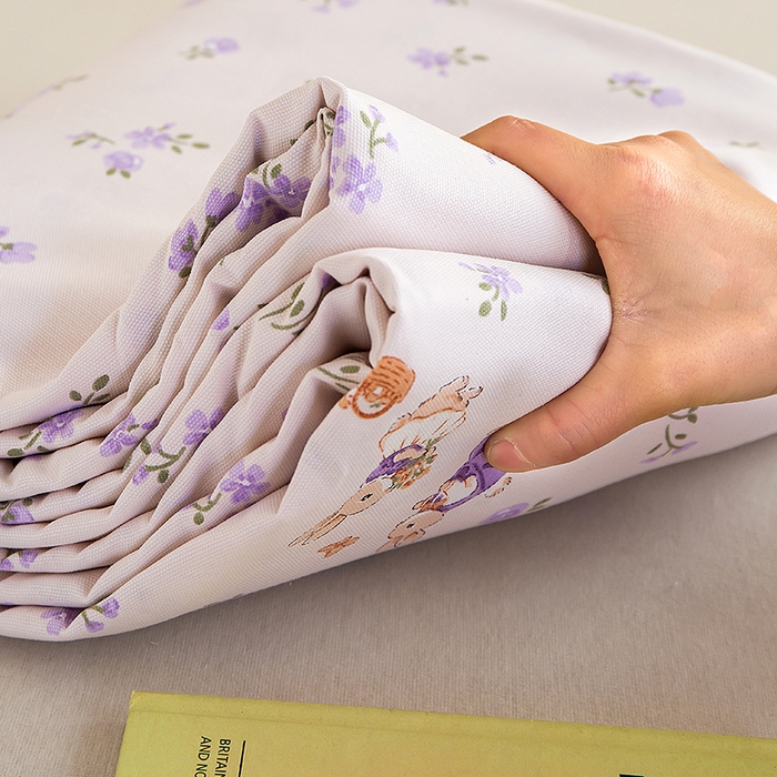 91家纺网 家纺一手货源 找家纺 云玲时尚 2026新款全棉老粗布席子凉席单床单床单单件 花间兔-紫