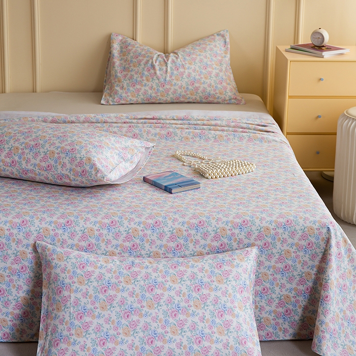 91家纺网 家纺一手货源 找家纺 云玲时尚 2026新款全棉老粗布席子凉席单床单床单单件 花满蹊