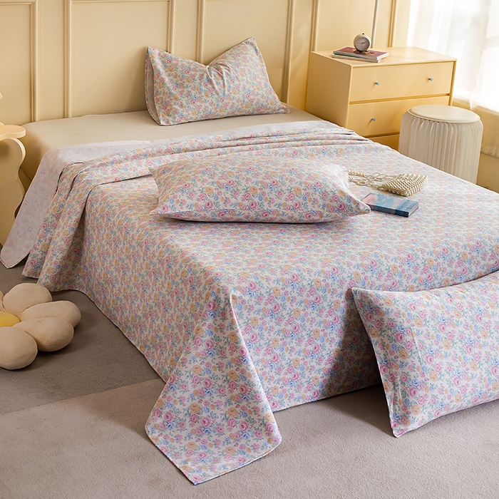 91家纺网 家纺一手货源 找家纺 云玲时尚 2026新款全棉老粗布席子凉席单床单床单单件 花满蹊