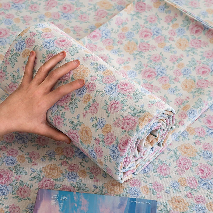 91家纺网 家纺一手货源 找家纺 云玲时尚 2026新款全棉老粗布席子凉席单床单床单单件 花满蹊