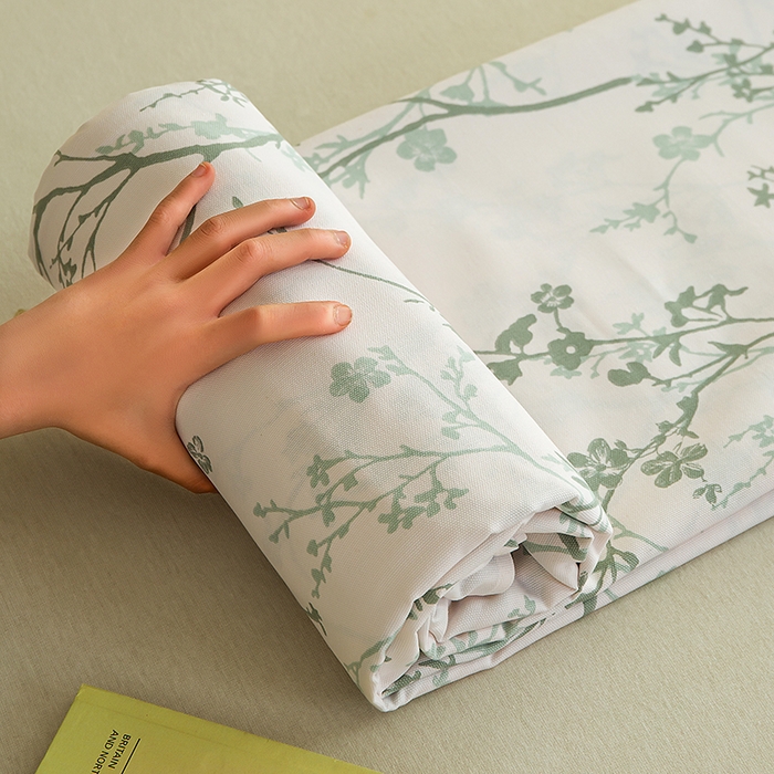 91家纺网 家纺一手货源 找家纺 云玲时尚 2026新款全棉老粗布席子凉席单床单床单单件 花枝漫语-绿