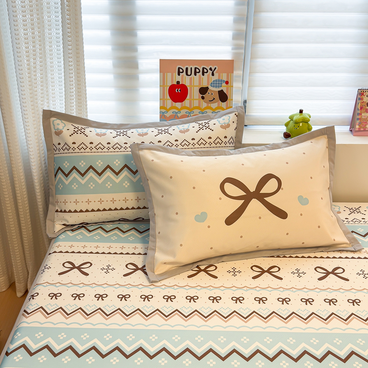 91家纺网 家纺一手货源 找家纺 懒猫家纺 2026新款卡通凉感冰丝床笠款凉席 床笠席-费尔岛