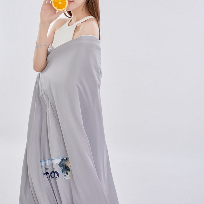 91家纺网 家纺一手货源 找家纺 VIP被业 2026新款A类双面凉感丝西瓜夏凉被单人双人空调被 时光灰