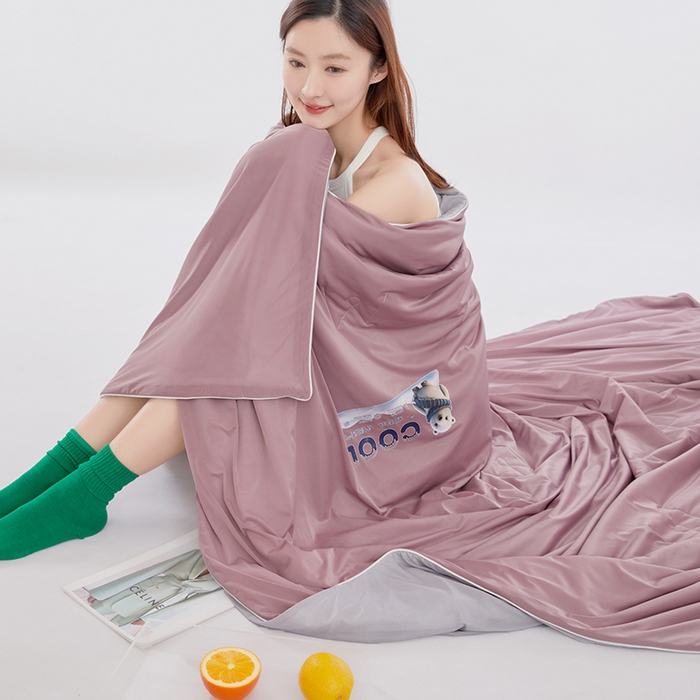 91家纺网 家纺一手货源 找家纺 VIP被业 2026新款A类双面凉感丝西瓜夏凉被单人双人空调被 香芋紫