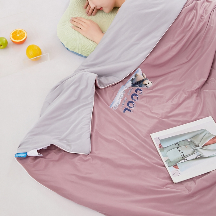 91家纺网 家纺一手货源 找家纺 VIP被业 2026新款A类双面凉感丝西瓜夏凉被单人双人空调被 香芋紫