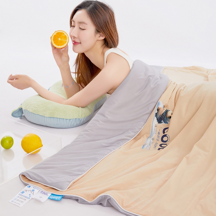 91家纺网 家纺一手货源 找家纺 VIP被业 2026新款A类双面凉感丝西瓜夏凉被单人双人空调被 行动咖