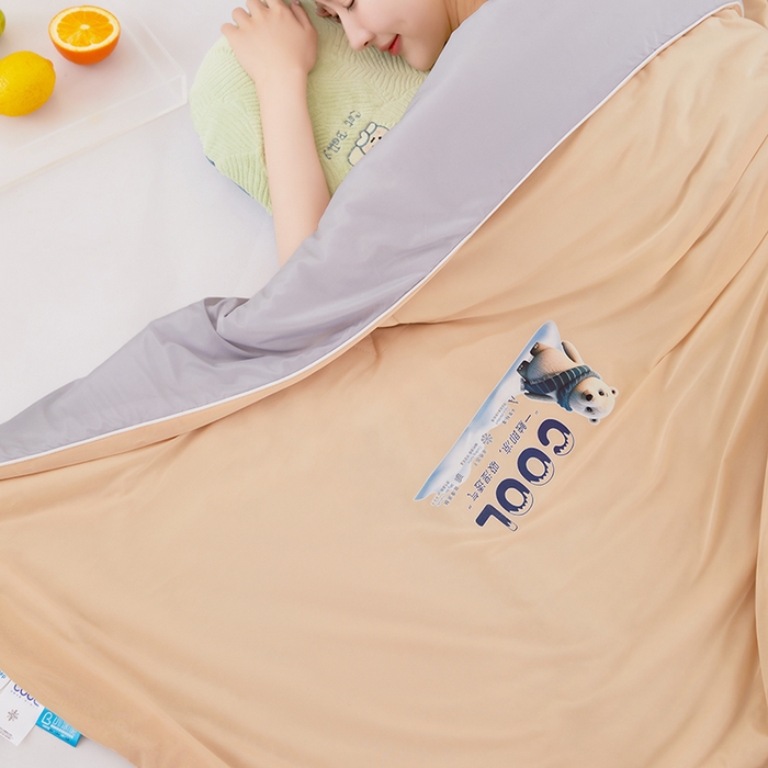 91家纺网 家纺一手货源 找家纺 VIP被业 2026新款A类双面凉感丝西瓜夏凉被单人双人空调被 行动咖