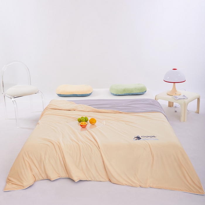 91家纺网 家纺一手货源 找家纺 VIP被业 2026新款A类双面凉感丝西瓜夏凉被单人双人空调被 行动咖