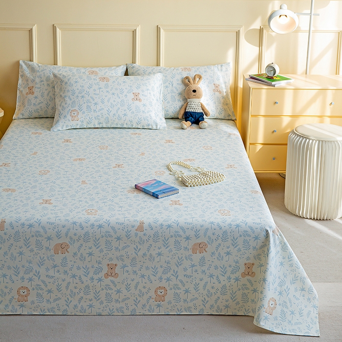 云玲时尚 2026新款全棉老粗布席子凉席单床单床单单件 林间萌宠