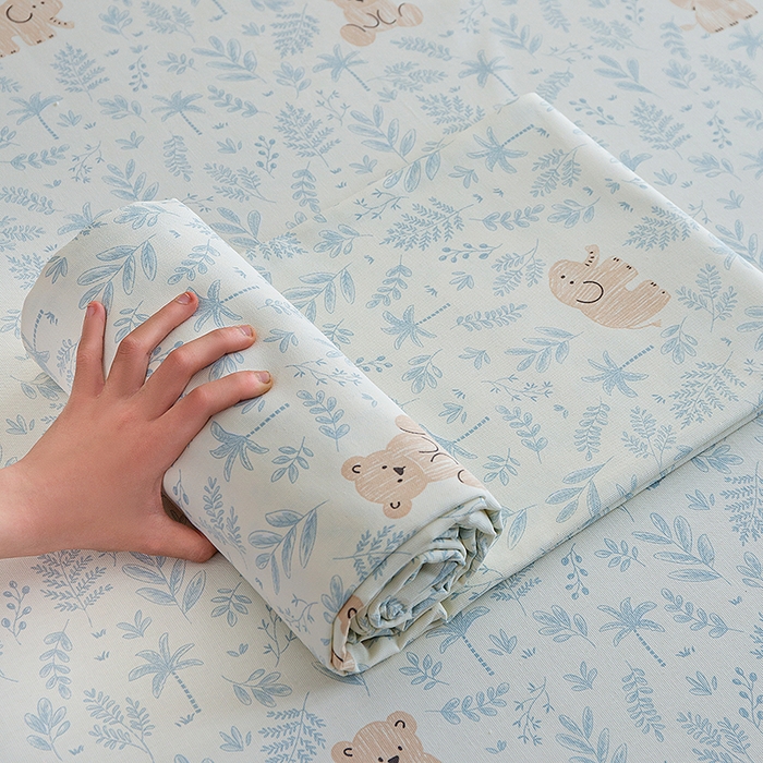 91家纺网 家纺一手货源 找家纺 云玲时尚 2026新款全棉老粗布席子凉席单床单床单单件 林间萌宠