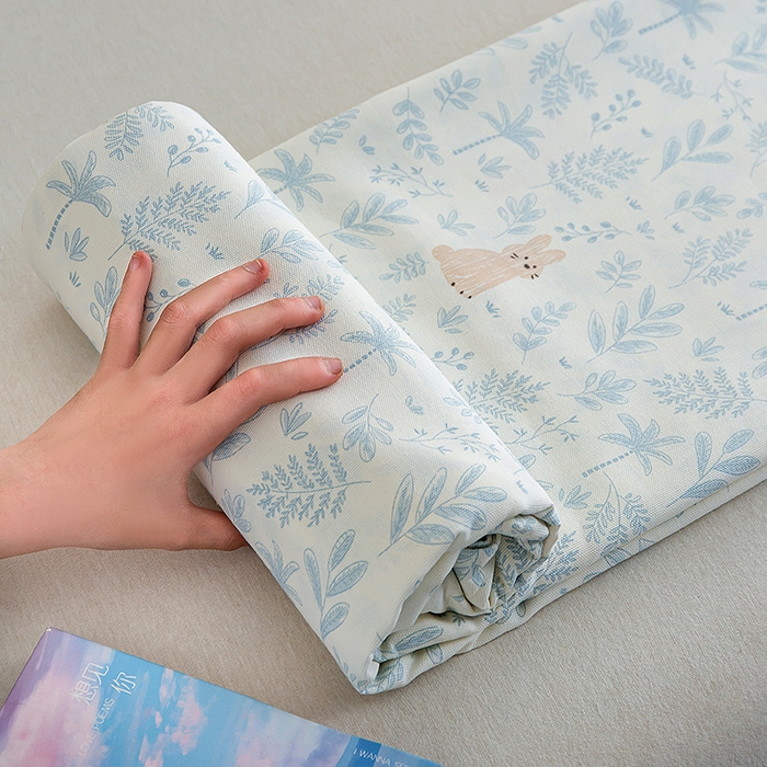 91家纺网 家纺一手货源 找家纺 云玲时尚 2026新款全棉老粗布席子凉席单床单床单单件 林间萌宠