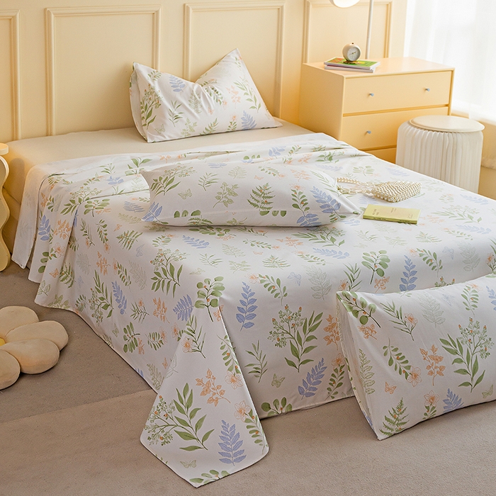 91家纺网 家纺一手货源 找家纺 云玲时尚 2026新款全棉老粗布席子凉席单床单床单单件 青枝漫叶