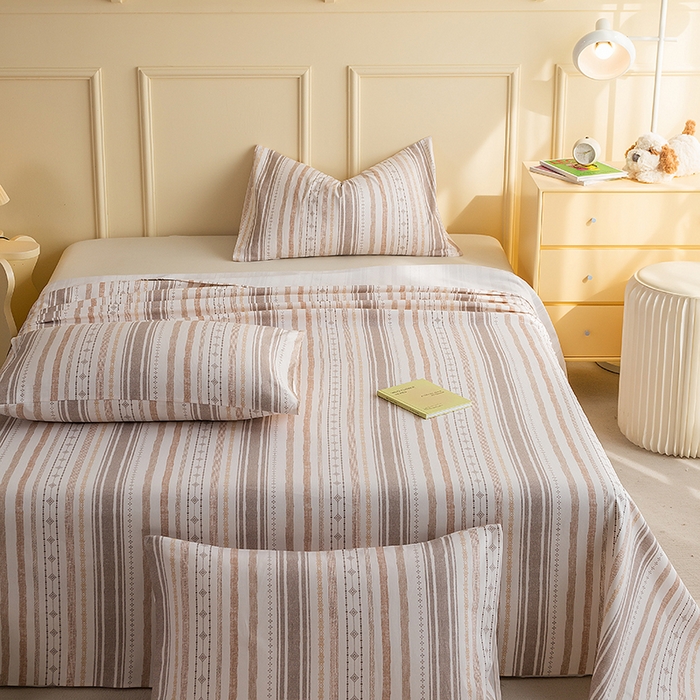 91家纺网 家纺一手货源 找家纺 云玲时尚 2026新款全棉老粗布席子凉席单床单床单单件 拾光-咖