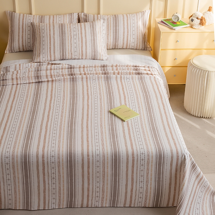 91家纺网 家纺一手货源 找家纺 云玲时尚 2026新款全棉老粗布席子凉席单床单床单单件 拾光-咖