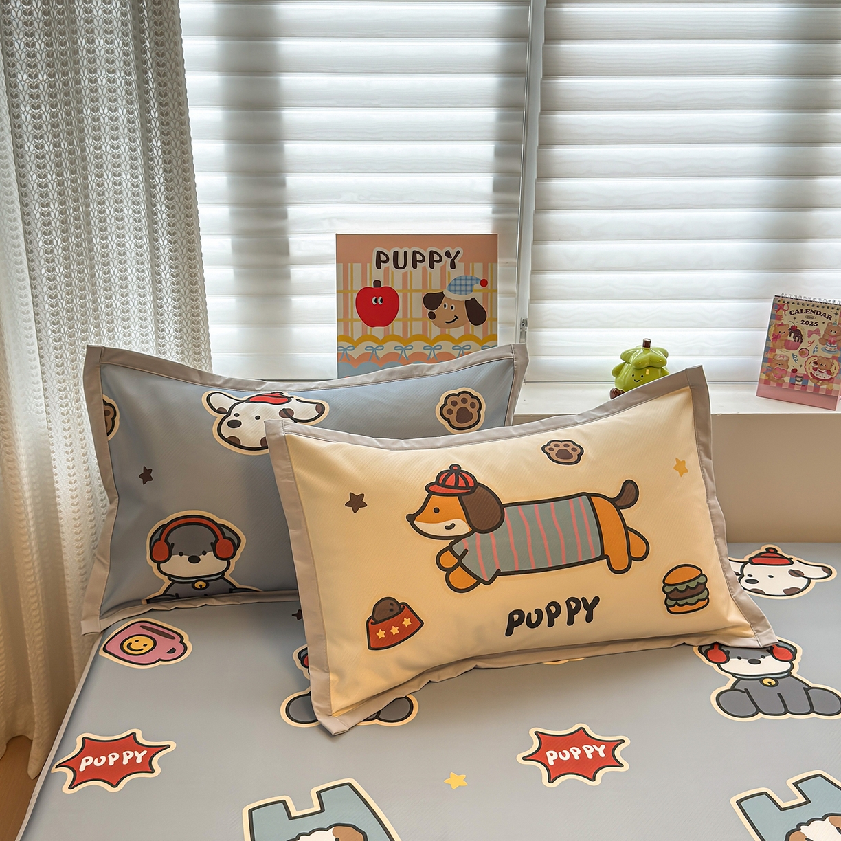 91家纺网 家纺一手货源 找家纺 懒猫家纺 2026新款卡通凉感冰丝床笠款凉席 床笠席-酷狗腊肠