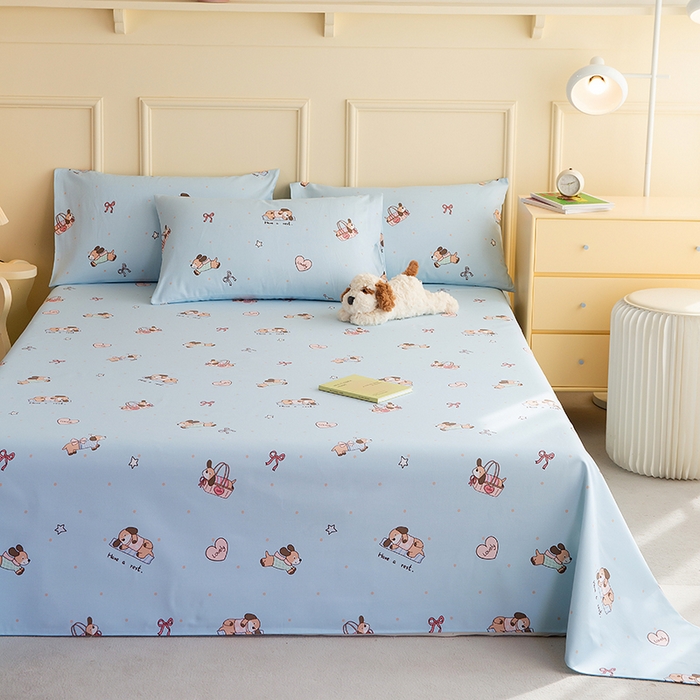 云玲时尚 2026新款全棉老粗布席子凉席单床单床单单件 小狗日记