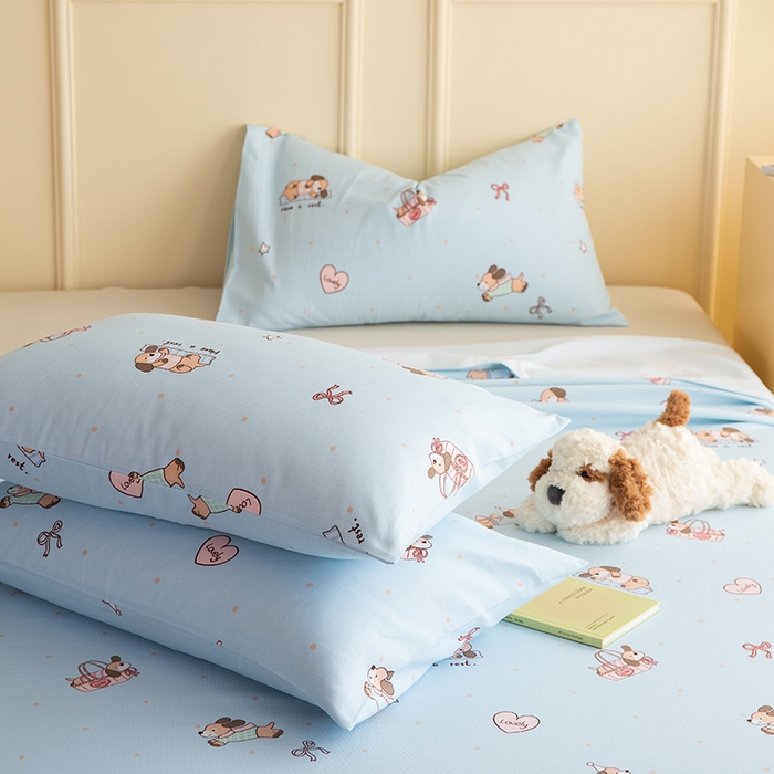 91家纺网 家纺一手货源 找家纺 云玲时尚 2026新款全棉老粗布席子凉席单床单床单单件 小狗日记