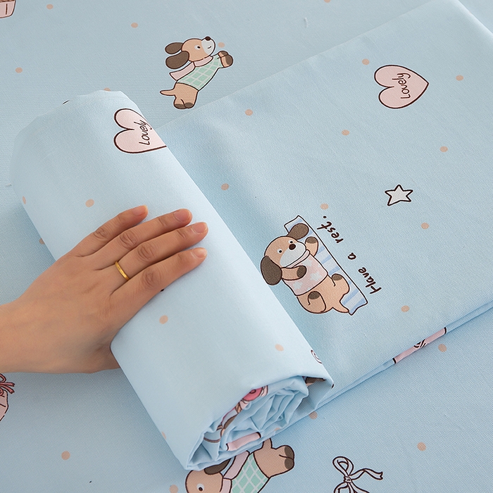 91家纺网 家纺一手货源 找家纺 云玲时尚 2026新款全棉老粗布席子凉席单床单床单单件 小狗日记