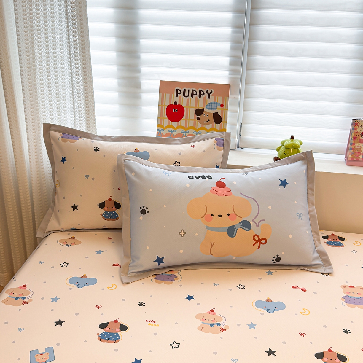 91家纺网 家纺一手货源 找家纺 懒猫家纺 2026新款卡通凉感冰丝床笠款凉席 床笠席-星愿萌宠