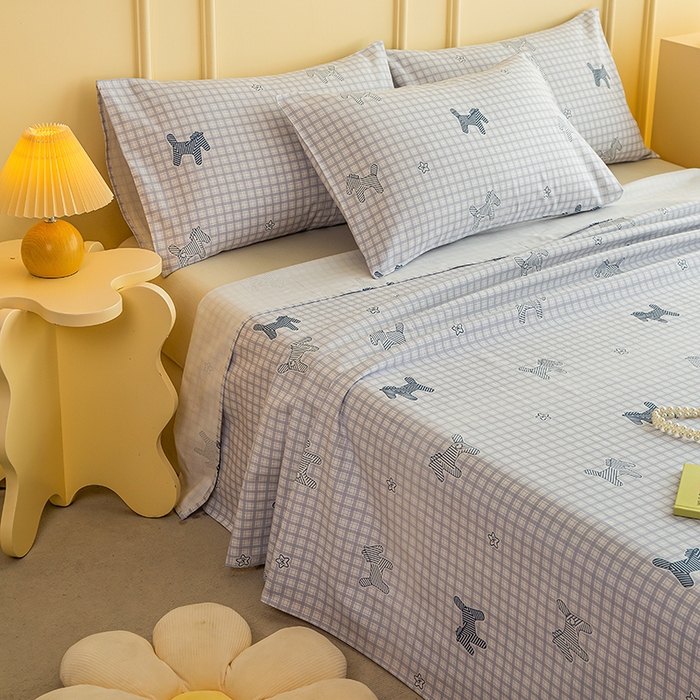 91家纺网 家纺一手货源 找家纺 云玲时尚 2026新款全棉老粗布席子凉席单床单床单单件 幸运小马