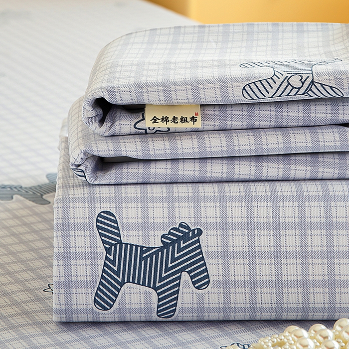 91家纺网 家纺一手货源 找家纺 云玲时尚 2026新款全棉老粗布席子凉席单床单床单单件 幸运小马