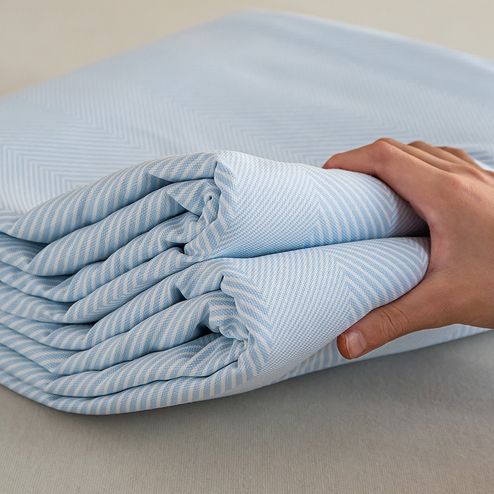 91家纺网 家纺一手货源 找家纺 云玲时尚 2026新款全棉老粗布席子凉席单床单床单单件 艾米-蓝