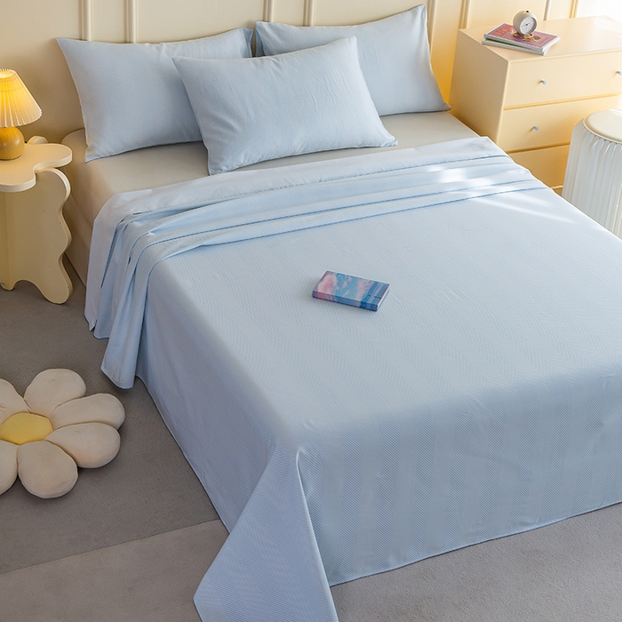 91家纺网 家纺一手货源 找家纺 云玲时尚 2026新款全棉老粗布席子凉席单床单床单单件 艾米-蓝