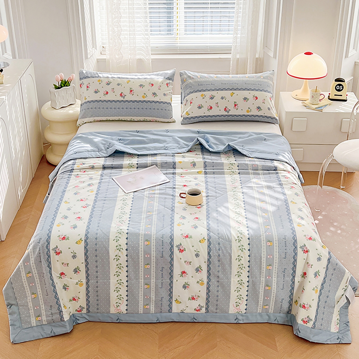 91家纺网 家纺一手货源 找家纺 尊妙被业 2026春夏新款全棉印花夏被空调被夏凉被 安暖入夏