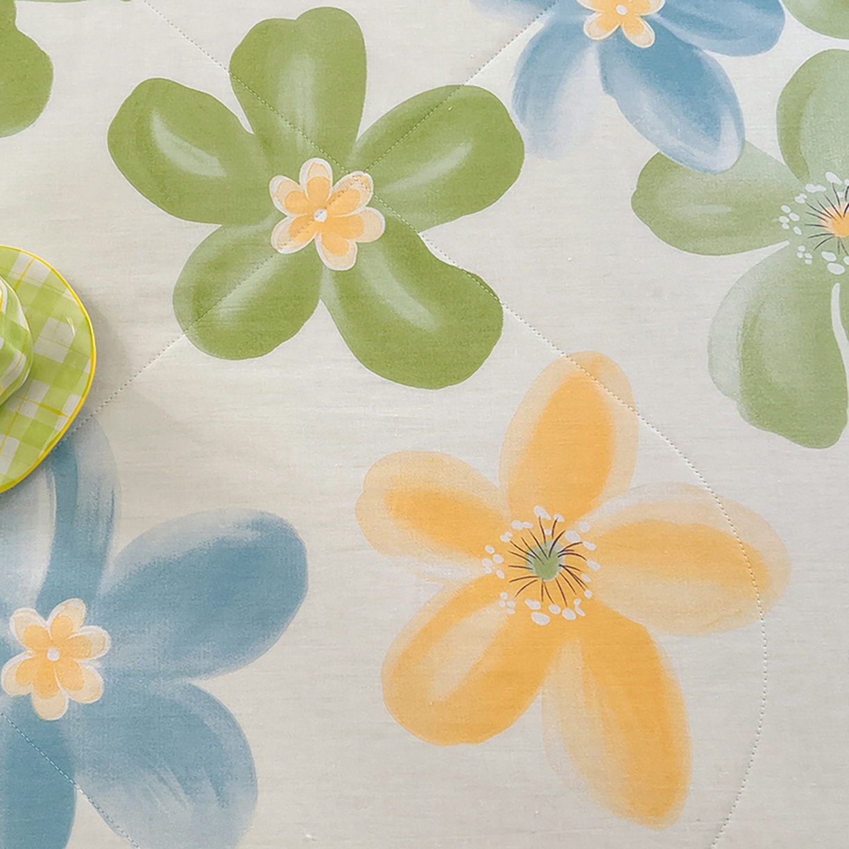 91家纺网 家纺一手货源 找家纺 尊妙被业 2026春夏新款全棉印花夏被空调被夏凉被 清莹花香