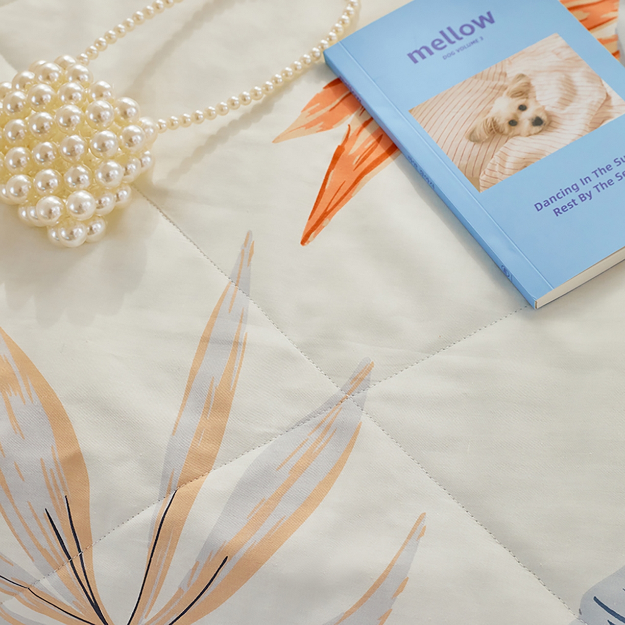 91家纺网 家纺一手货源 找家纺 尊妙被业 2026春夏新款全棉印花夏被空调被夏凉被 爱丽叶影