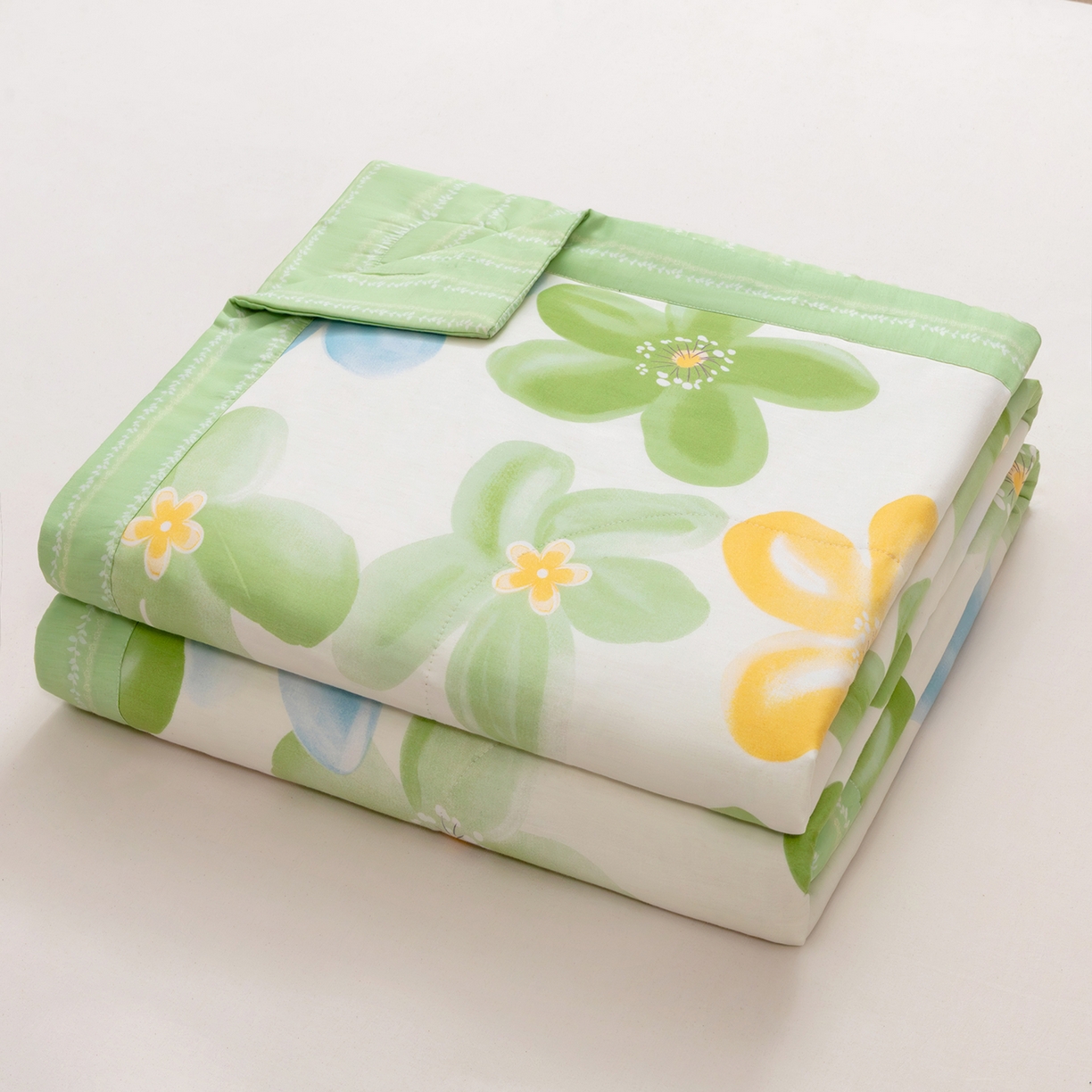 91家纺网 家纺一手货源 找家纺 尊妙被业 2026春夏新款全棉印花夏被空调被夏凉被 清莹花香