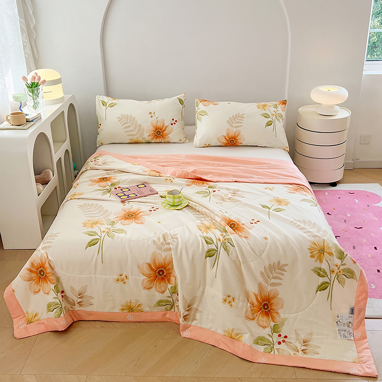 91家纺网 家纺一手货源 找家纺 尊妙被业 2026春夏新款全棉印花夏被空调被夏凉被 云梦花都-米