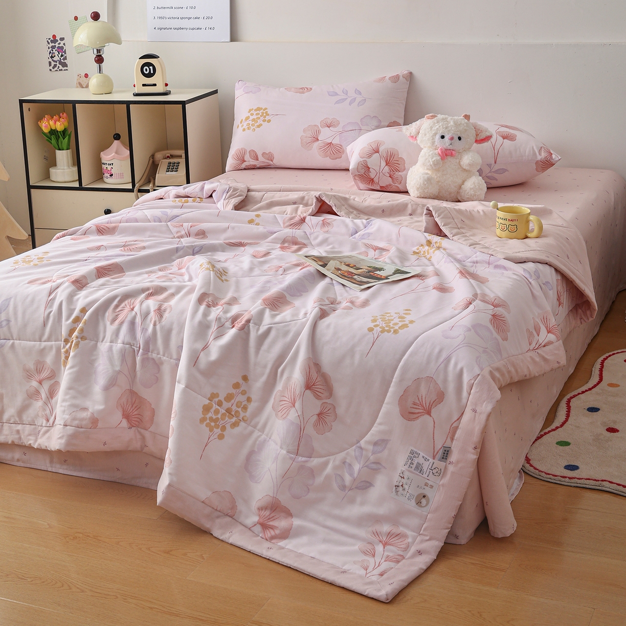 91家纺网 家纺一手货源 找家纺 尊妙被业 2026春夏新款全棉印花夏被空调被夏凉被 沐雪