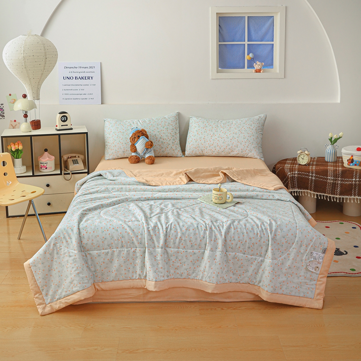 91家纺网 家纺一手货源 找家纺 尊妙被业 2026春夏新款全棉印花夏被空调被夏凉被 紫罗兰的梦