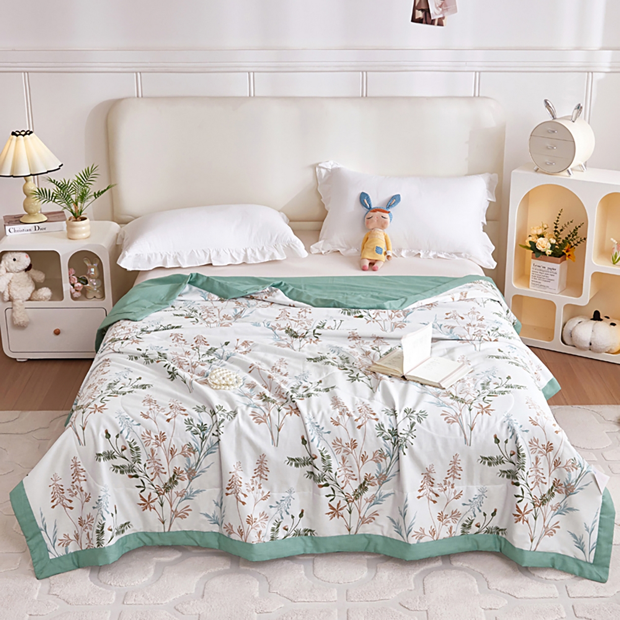 91家纺网 家纺一手货源 找家纺 尊妙被业 2026春夏新款全棉印花夏被空调被夏凉被 情梦莎