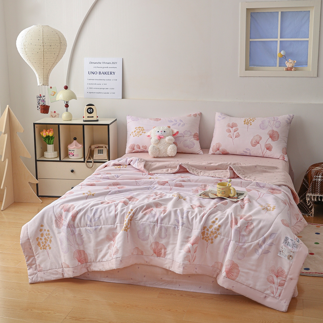 91家纺网 家纺一手货源 找家纺 尊妙被业 2026春夏新款全棉印花夏被空调被夏凉被 沐雪