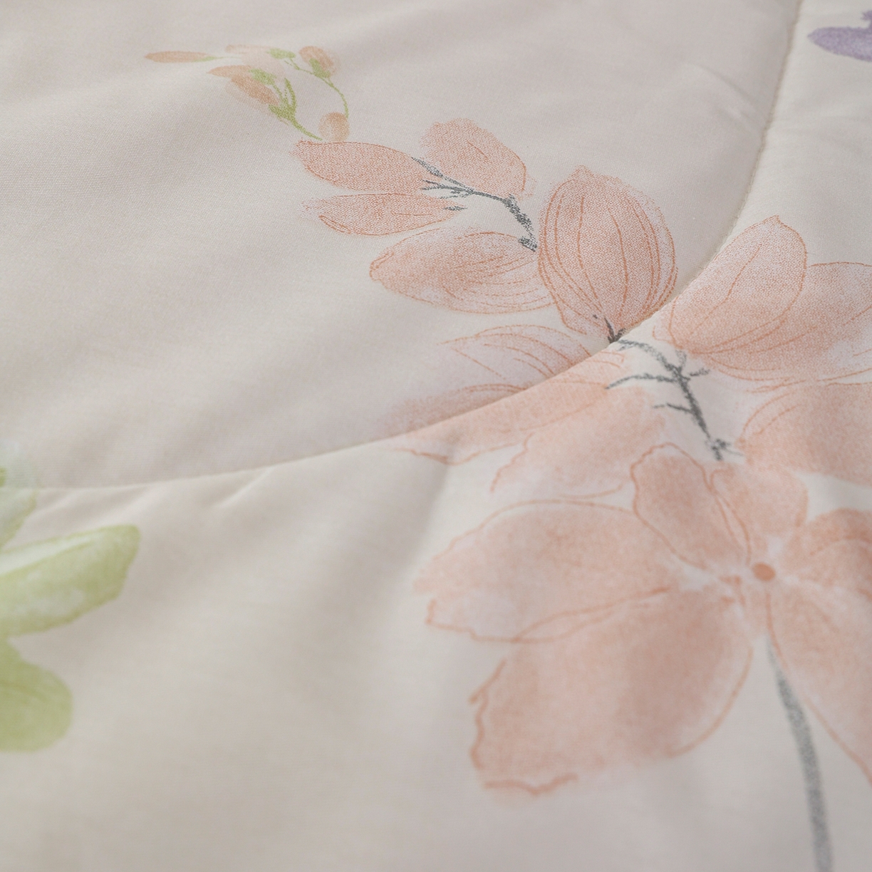 91家纺网 家纺一手货源 找家纺 尊妙被业 2026春夏新款全棉印花夏被空调被夏凉被 栖川 紫