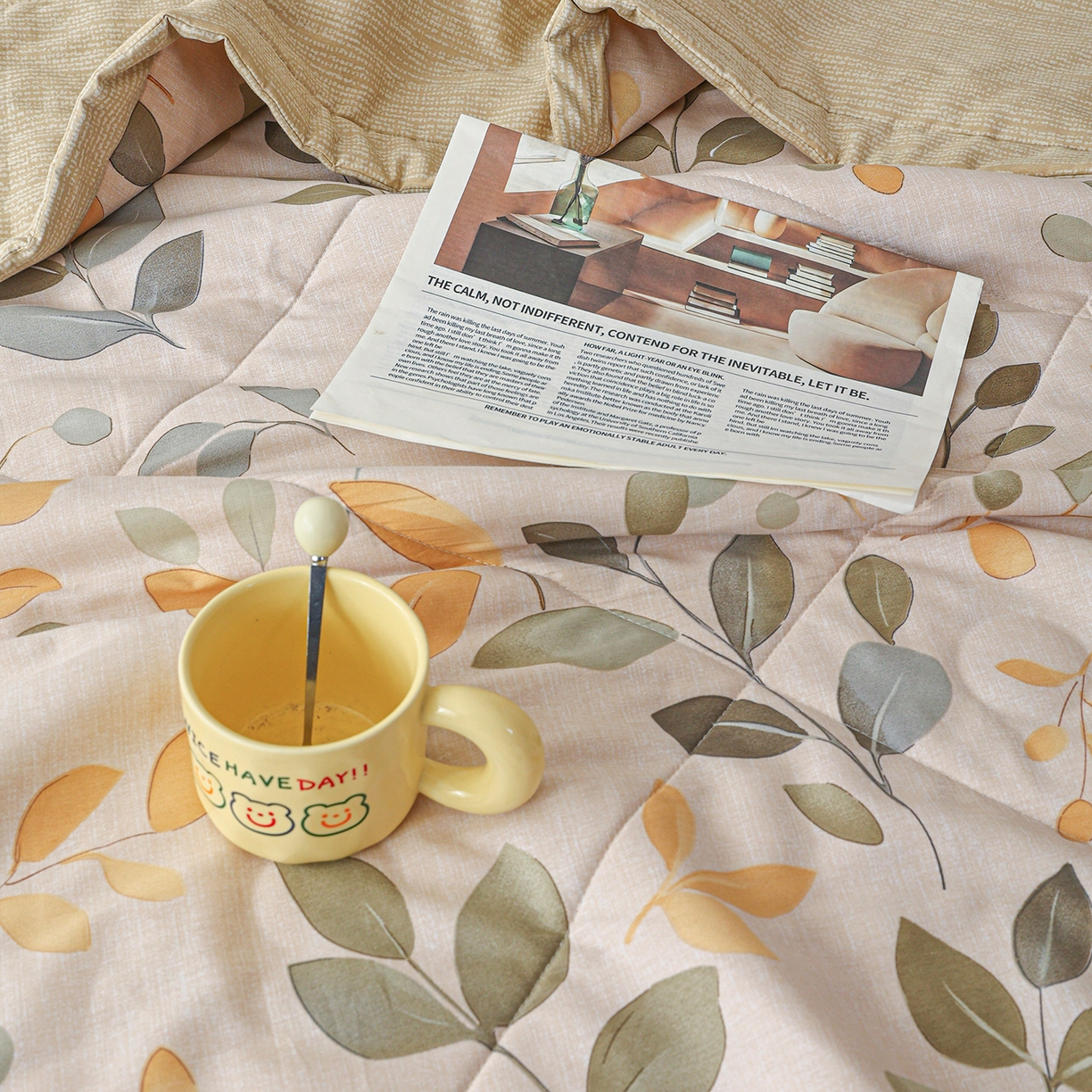 91家纺网 家纺一手货源 找家纺 尊妙被业 2026春夏新款全棉印花夏被空调被夏凉被 飘林